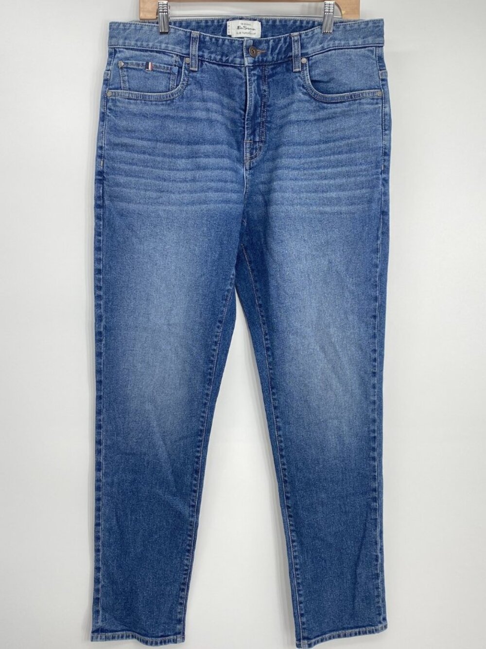 Ben Sherman Mens Denim Jeans Blue 34X30 Slim Taper Cotton Casual Staandard Rise